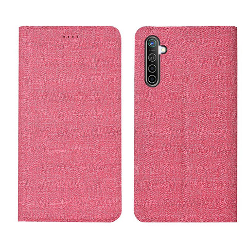 Funda de pano Cartera con Soporte para Realme XT Rosa