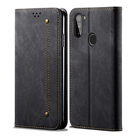 Funda de pano Cartera con Soporte para Samsung Galaxy A11 Negro