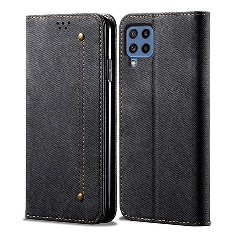 Funda de pano Cartera con Soporte para Samsung Galaxy A22 4G Negro