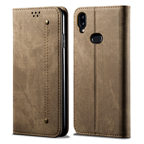 Funda de pano Cartera con Soporte para Samsung Galaxy M01s Caqui