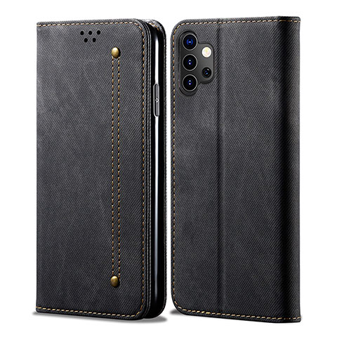 Funda de pano Cartera con Soporte para Samsung Galaxy M32 5G Negro