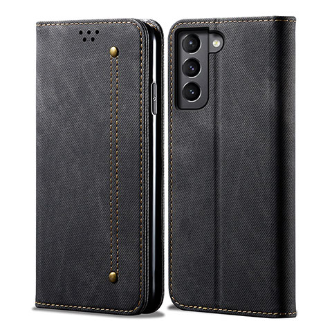 Funda de pano Cartera con Soporte para Samsung Galaxy S21 5G Negro