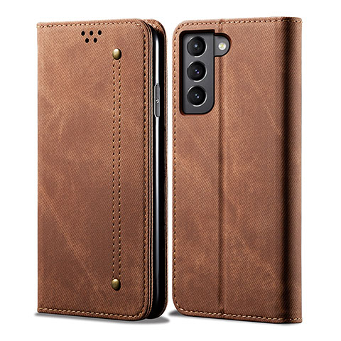 Funda de pano Cartera con Soporte para Samsung Galaxy S22 5G Marron