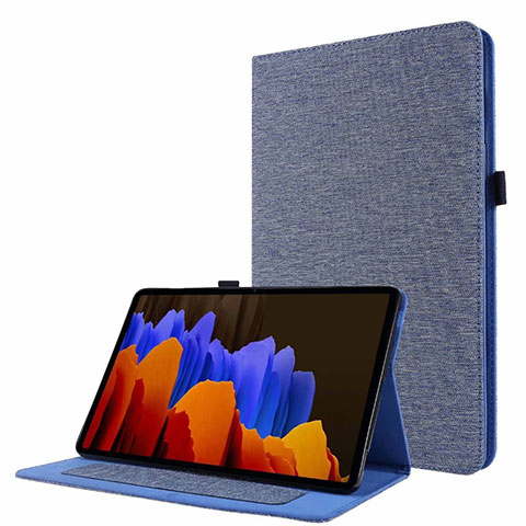 Funda de pano Cartera con Soporte para Samsung Galaxy Tab S7 11 Wi-Fi SM-T870 Azul