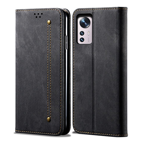 Funda de pano Cartera con Soporte para Xiaomi Mi 12 5G Negro