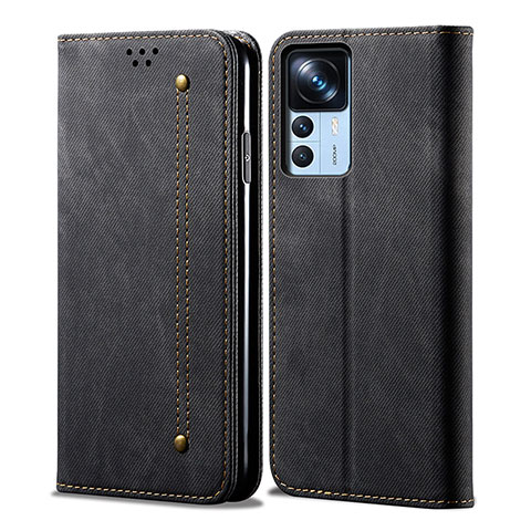 Funda de pano Cartera con Soporte para Xiaomi Mi 12T Pro 5G Negro