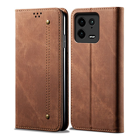 Funda de pano Cartera con Soporte para Xiaomi Mi 13 5G Marron