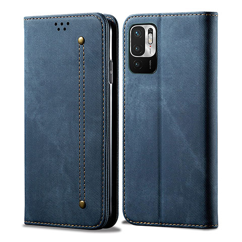 Funda de pano Cartera con Soporte para Xiaomi POCO M3 Pro 5G Azul