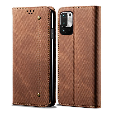 Funda de pano Cartera con Soporte para Xiaomi POCO M3 Pro 5G Marron