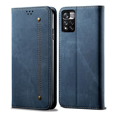 Funda de pano Cartera con Soporte para Xiaomi Poco M4 Pro 5G Azul