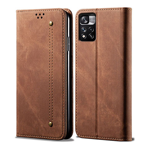 Funda de pano Cartera con Soporte para Xiaomi Poco M4 Pro 5G Marron