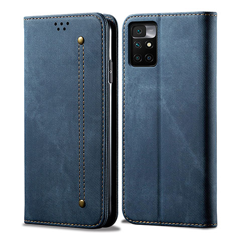 Funda de pano Cartera con Soporte para Xiaomi Redmi 10 4G Azul