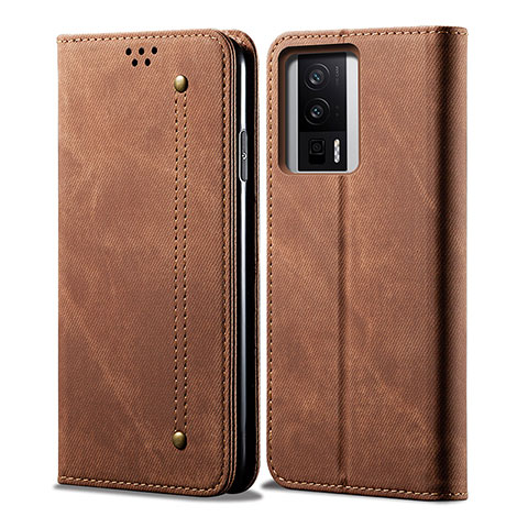 Funda de pano Cartera con Soporte para Xiaomi Redmi K60 5G Marron