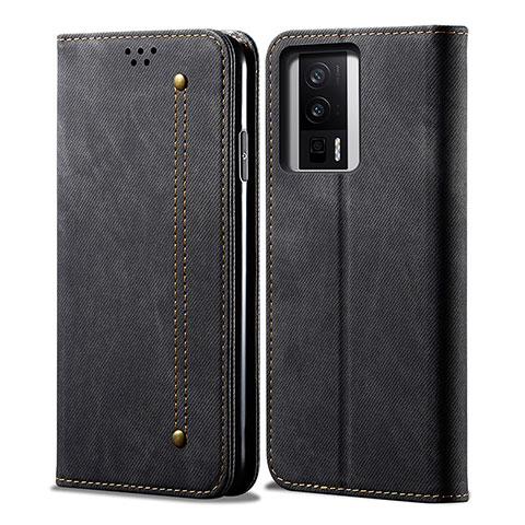 Funda de pano Cartera con Soporte para Xiaomi Redmi K60 5G Negro