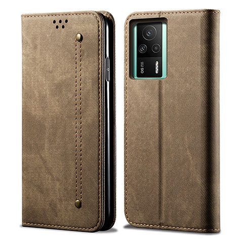 Funda de pano Cartera con Soporte para Xiaomi Redmi K60E 5G Caqui