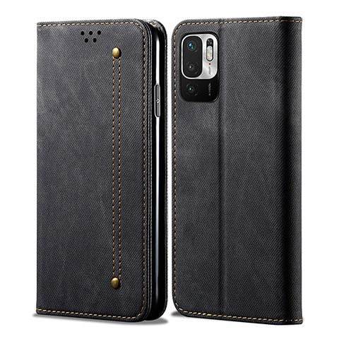 Funda de pano Cartera con Soporte para Xiaomi Redmi Note 10 5G Negro