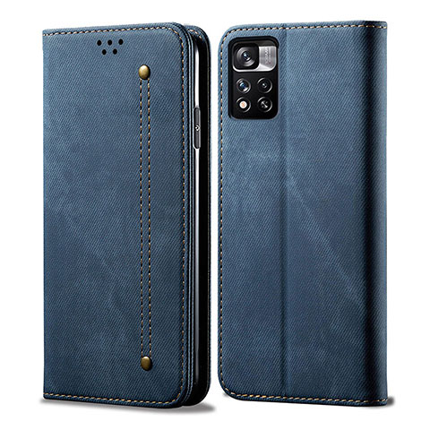 Funda de pano Cartera con Soporte para Xiaomi Redmi Note 11S 5G Azul