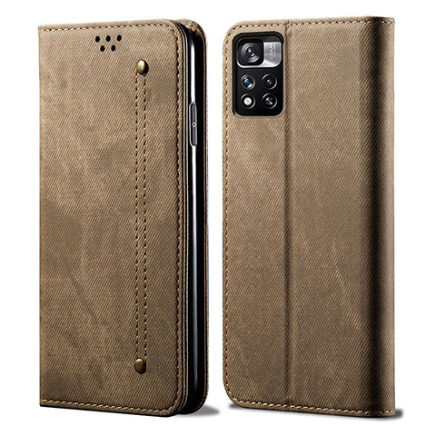 Funda de pano Cartera con Soporte para Xiaomi Redmi Note 11S 5G Caqui