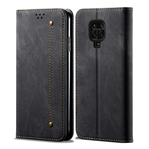 Funda de pano Cartera con Soporte para Xiaomi Redmi Note 9 Pro Negro