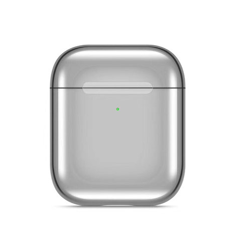 Funda de Silicona con Mosqueton Enchufe para AirPods Carcasa de Carga C07 Plata