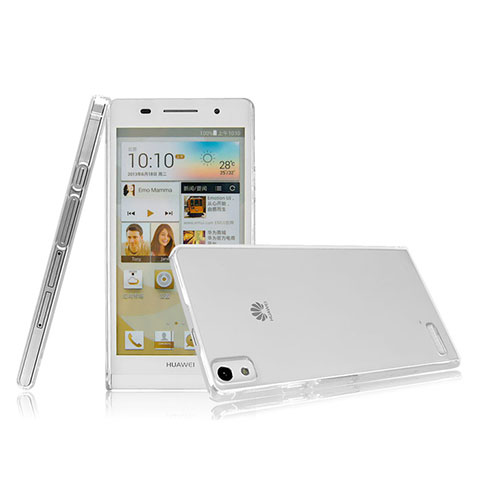 Funda Dura Cristal Plastico Rigida Transparente para Huawei Ascend P6 Claro