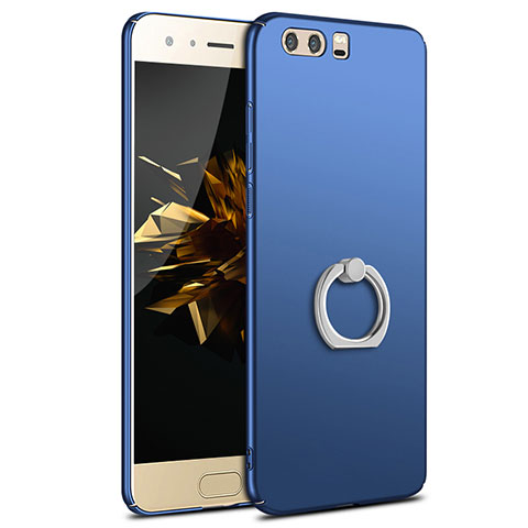 Funda Dura Plastico Rigida Carcasa Mate con Anillo de dedo Soporte A01 para Huawei Honor 9 Premium Azul