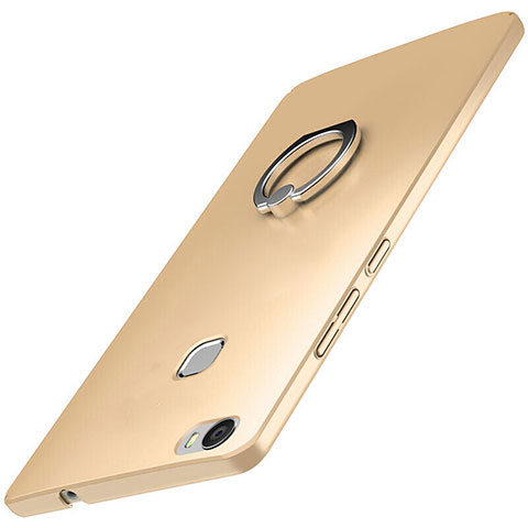 Funda Dura Plastico Rigida Carcasa Mate con Anillo de dedo Soporte A01 para Huawei Honor Note 8 Oro