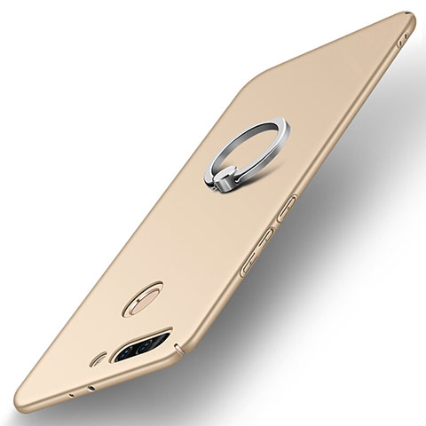 Funda Dura Plastico Rigida Carcasa Mate con Anillo de dedo Soporte A01 para Huawei Honor V9 Oro