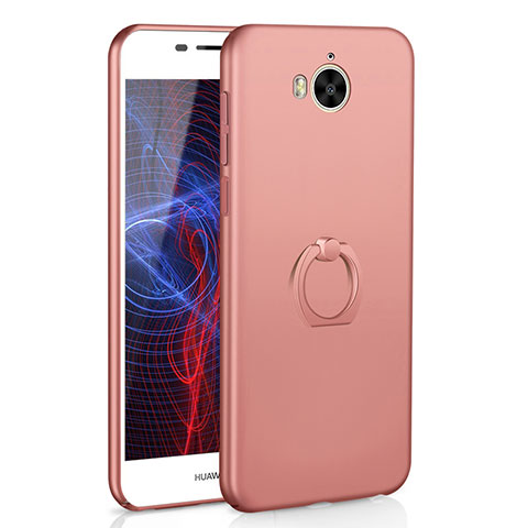 Funda Dura Plastico Rigida Carcasa Mate con Anillo de dedo Soporte A01 para Huawei Y5 III Y5 3 Oro Rosa