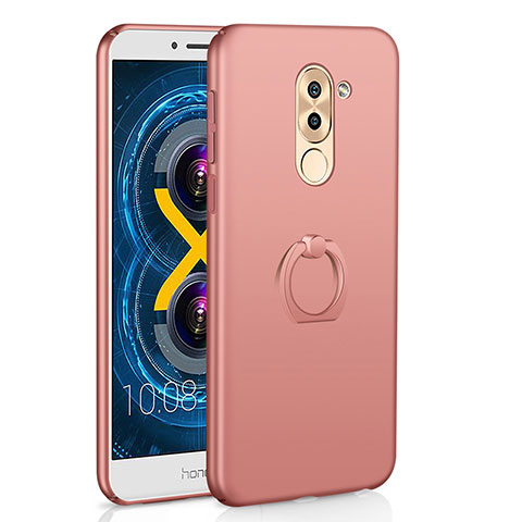 Funda Dura Plastico Rigida Carcasa Mate con Anillo de dedo Soporte A02 para Huawei Honor 6X Oro Rosa