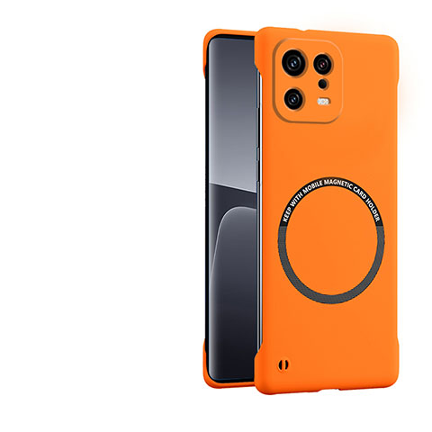 Funda Dura Plastico Rigida Carcasa Mate con Mag-Safe Magnetic P01 para Xiaomi Mi 13 5G Naranja