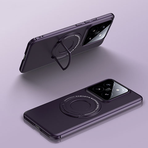 Funda Dura Plastico Rigida Carcasa Mate con Mag-Safe Magnetic para Xiaomi Mi 14 5G Morado