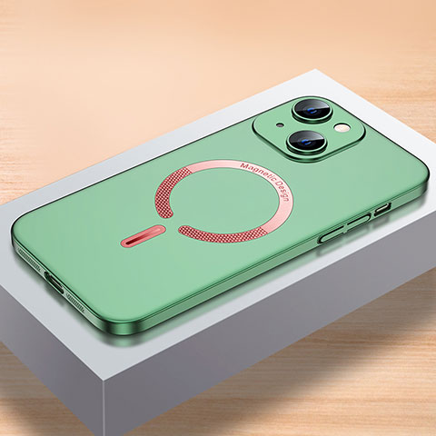 Funda Dura Plastico Rigida Carcasa Mate con Mag-Safe Magnetic QC1 para Apple iPhone 13 Verde