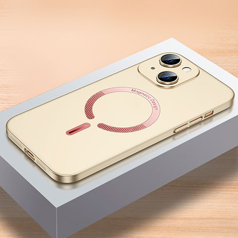Funda Dura Plastico Rigida Carcasa Mate con Mag-Safe Magnetic QC1 para Apple iPhone 15 Oro