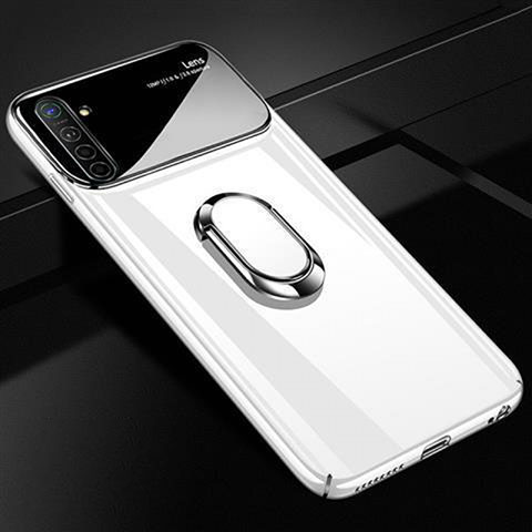 Funda Dura Plastico Rigida Carcasa Mate con Magnetico Anillo de dedo Soporte A01 para Oppo K5 Blanco