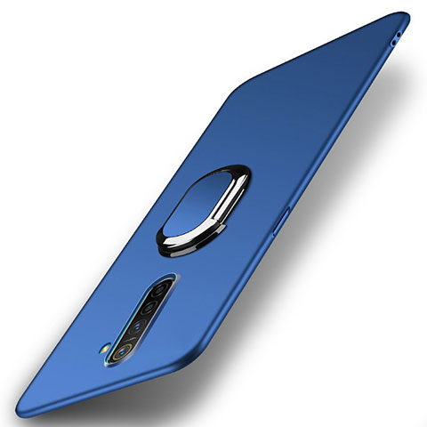 Funda Dura Plastico Rigida Carcasa Mate con Magnetico Anillo de dedo Soporte A01 para Oppo Reno Ace Azul