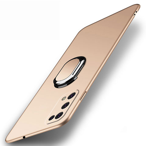 Funda Dura Plastico Rigida Carcasa Mate con Magnetico Anillo de dedo Soporte A01 para Realme Q2 5G Oro