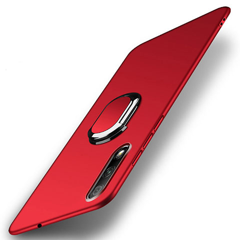 Funda Dura Plastico Rigida Carcasa Mate con Magnetico Anillo de dedo Soporte A04 para Huawei P Smart Z (2019) Rojo