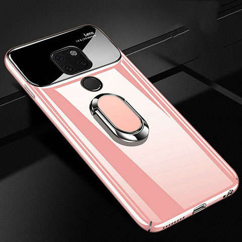 Funda Dura Plastico Rigida Carcasa Mate con Magnetico Anillo de dedo Soporte P01 para Huawei Mate 20 X 5G Rosa