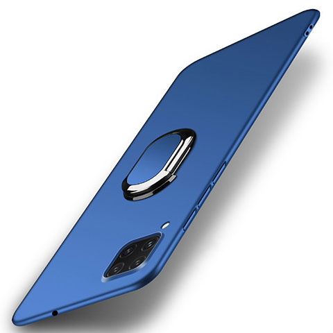 Funda Dura Plastico Rigida Carcasa Mate con Magnetico Anillo de dedo Soporte P01 para Huawei Nova 7i Azul