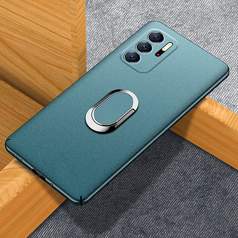 Funda Dura Plastico Rigida Carcasa Mate con Magnetico Anillo de dedo Soporte para Xiaomi Redmi Note 11 SE 5G Verde