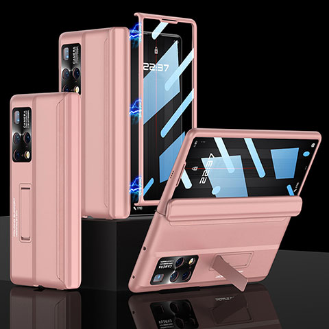 Funda Dura Plastico Rigida Carcasa Mate con Soporte AC1 para Huawei Mate X2 Rosa