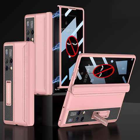 Funda Dura Plastico Rigida Carcasa Mate con Soporte AC3 para Huawei Mate X2 Rosa