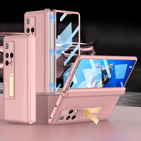 Funda Dura Plastico Rigida Carcasa Mate con Soporte AC5 para Huawei Mate X2 Rosa