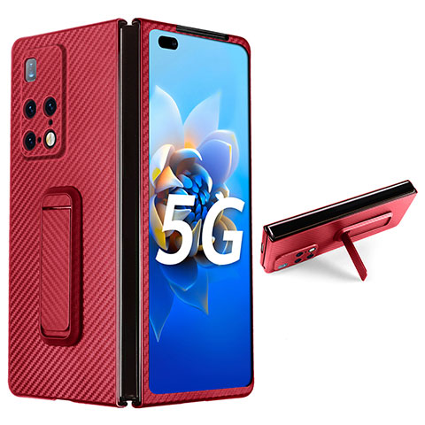 Funda Dura Plastico Rigida Carcasa Mate con Soporte ZL1 para Huawei Mate X2 Rojo