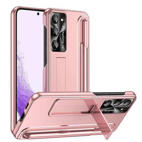 Funda Dura Plastico Rigida Carcasa Mate con Soporte ZL1 para Samsung Galaxy S23 Plus 5G Oro Rosa