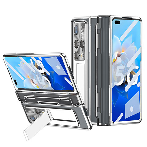 Funda Dura Plastico Rigida Carcasa Mate con Soporte ZL3 para Huawei Mate X2 Plata