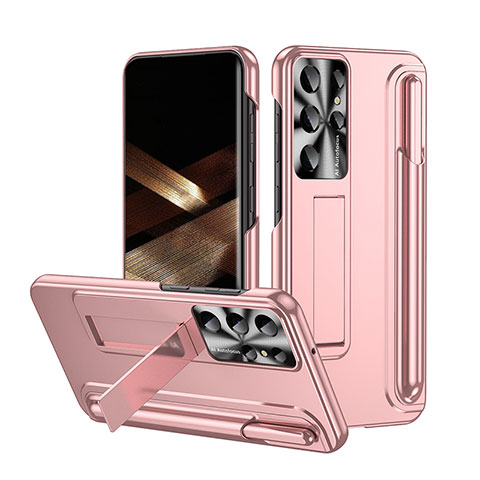 Funda Dura Plastico Rigida Carcasa Mate con Soporte ZL3 para Samsung Galaxy S25 Ultra 5G Oro Rosa