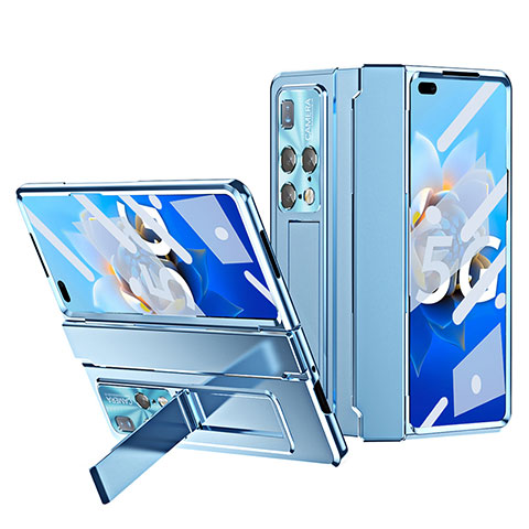 Funda Dura Plastico Rigida Carcasa Mate con Soporte ZL4 para Huawei Mate X2 Azul