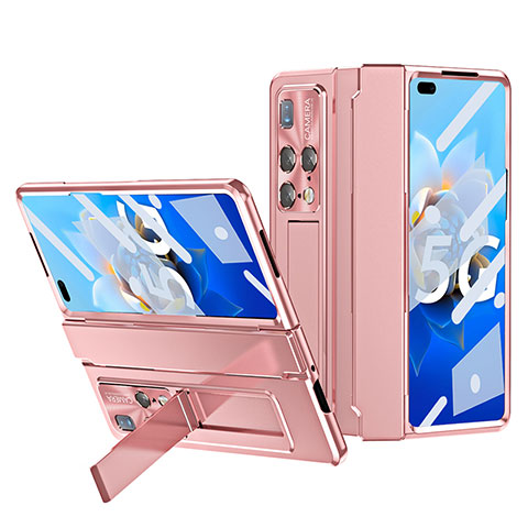 Funda Dura Plastico Rigida Carcasa Mate con Soporte ZL4 para Huawei Mate X2 Rosa